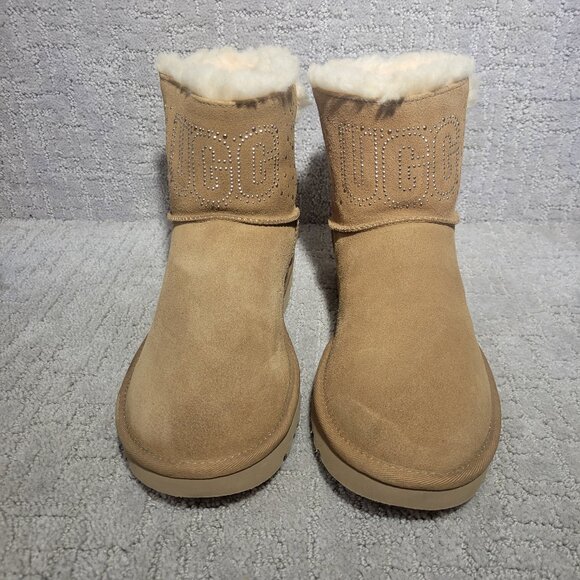 UGG Classic Gem Mini Women's Size 8 US Chestnut Suede Winter Boots 1125911 - Picture 2 of 12